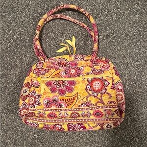 Vera Bradley Floral Yellow and Pink Women's “Bowling Bag” style purse